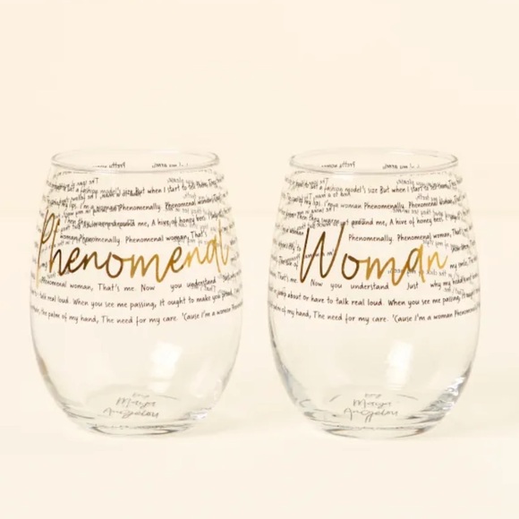 NWT Maya Angelou Phenomenal Woman Glasses - Set of 2 - Picture 1 of 4